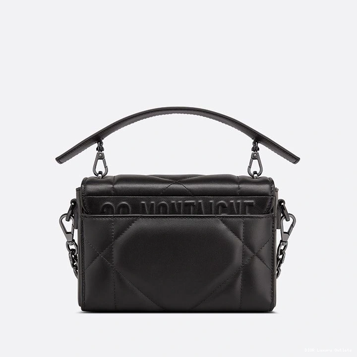 Cheap Handle Black Dior Bag 30 Lambskin with Maxicannage Box Montaigne 0713 Luxury